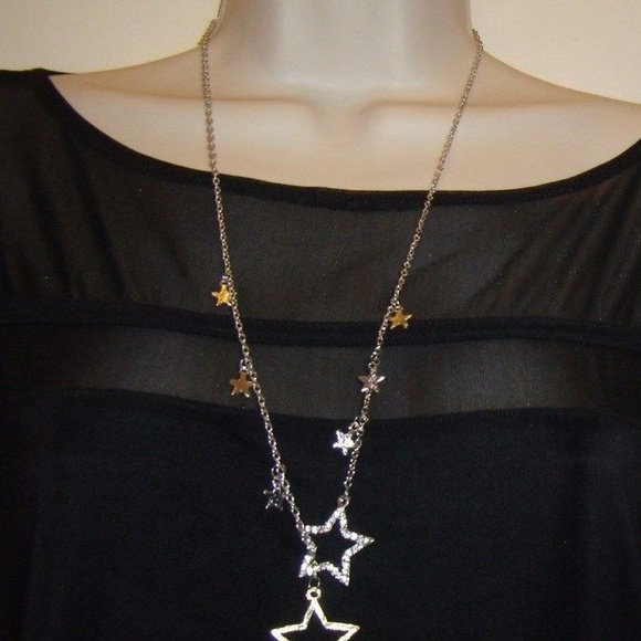 Unique Cut-Out Star Rhinestones Necklace Chain